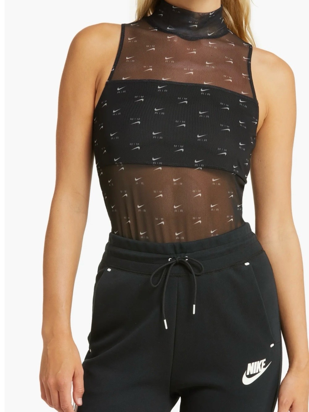 Nike Air Women's Printed Mock-Neck Bodysuit NWT Size XL